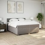 vidaXL Sommier à lattes de lit avec matelas Taupe 200x200 cm Tissu