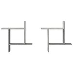 vidaXL Étagères murales 2 Pièces gris béton 50x12x50 cm bois d'ingénierie