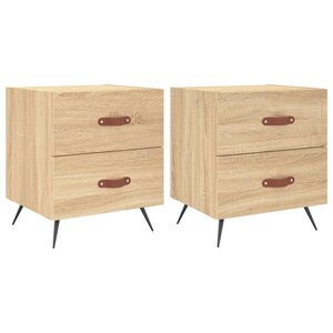 vidaXL Tables de chevet 2 Pièces chêne sonoma 40x35x47 5 cm