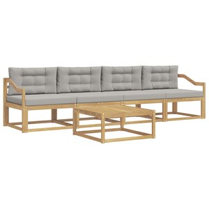 vidaXL Ensemble de canapés d'extérieur 4 pc Blanc et gris clair