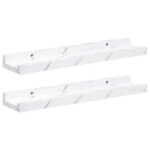 vidaXL Étagère Murale 2 pc Marbre blanc 40 x 9 x 3 cm