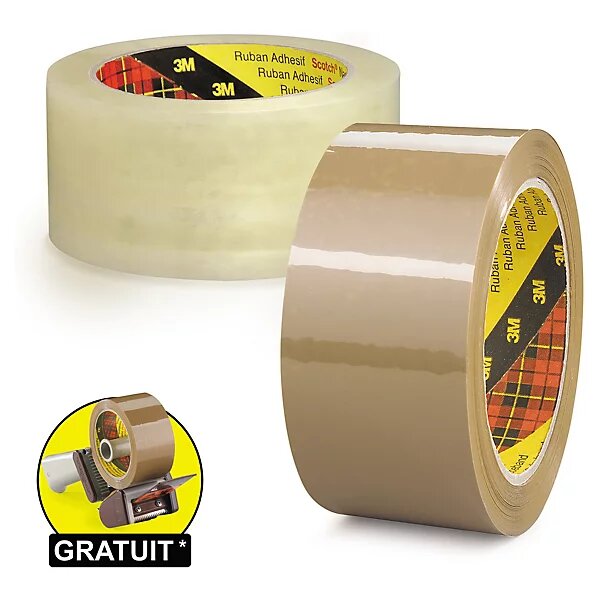 Ruban adhésif scotch 3m 3739 polypropylène transparent résistant  35 microns 75 mm x 66 m (lot de 24)