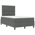 vidaXL Lit à ressorts avec matelas & LED Gris foncé 120x200 cm Tissu