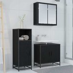 vidaXL Ensemble de mobilier de salle de bain avec étagère Chêne noir