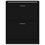 vidaXL Armoire à chaussures Noir 63x24x81 cm Bois d'ingénierie