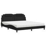 vidaXL Lit avec matelas noir 180x200 cm similicuir
