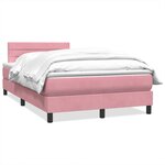 vidaXL Sommier à lattes de lit avec matelas rose 120x220 cm velours