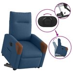 vidaXL Fauteuil inclinable électrique bleu tissu