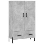 vidaXL Buffet haut gris béton 69 5x31x115 cm bois d'ingénierie
