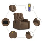 vidaXL Fauteuil de massage inclinable Marron Tissu