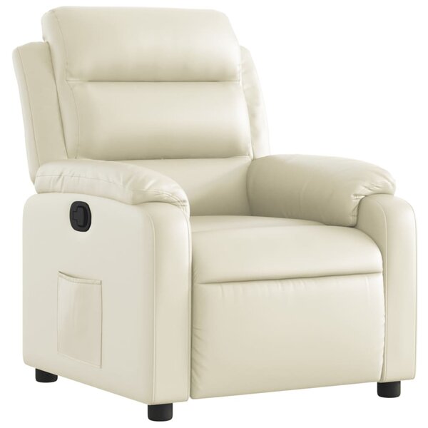 vidaXL Fauteuil inclinable Crème Similicuir