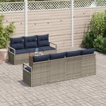 vidaXL Ensemble de canapé de jardin avec coussin 8 Pièces Gris polyrotin
