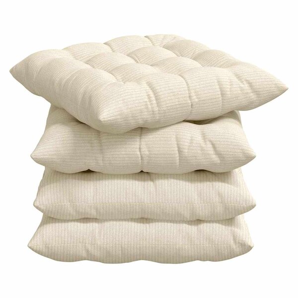 vidaXL Coussins de siège 4 pc Tissu en velours côtelé Crème