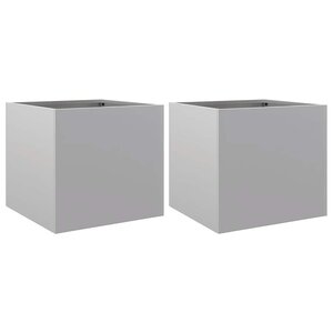 vidaXL Jardinières 2 Pièces argenté 32x30x29 cm acier galvanisé