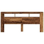 vidaXL Tête de lit à LED vieux bois 220x18 5x103 5cm bois d'ingénierie