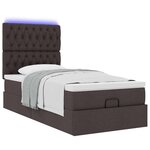 vidaXL Cadre de lit ottoman avec matelas marron foncé 80x200 cm tissu