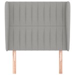 vidaXL Tête de lit avec oreilles Gris clair 93x23x118/128 cm Tissu
