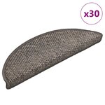 vidaXL Tapis d'escalier autocollants 30 Pièces 56x17x3 cm marron beige