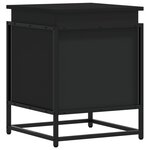 vidaXL Boîte de rangement avec couvercle noir bois d'ingénierie