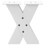 vidaXL Pieds de table basse en forme de X 2 pièces blanc 30 x (30-31) cm acier