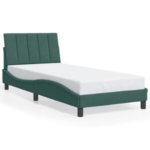 vidaXL Cadre de lit sans matelas Hanko vert foncé 80x200 cm velours
