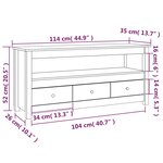 vidaXL Meuble TV Noir 114x35x52 cm Bois de pin massif