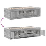 vidaXL Lit de jour avec tiroirs sans matelas sonoma gris 90x200 cm