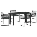 vidaXL Ensemble de salle à manger pour jardin 5 Pièces Noir polyrotin