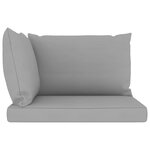 Vidaxl salon de jardin 5 pièces avec coussins gris