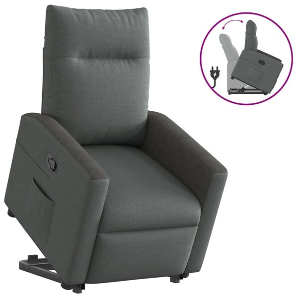 vidaXL Fauteuil inclinable Gris foncé Tissu