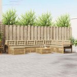 vidaXL Ensemble de canapés d'extérieur 9 Pièces Blanc et Beige