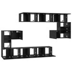 vidaXL Ensemble de Cabinet TV 10 Pièces Chêne Noir 180 x 30 x 90.5 cm