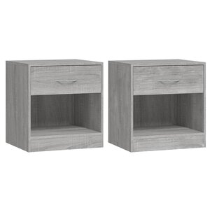 vidaXL Tables de chevet 2 Pièces avec tiroir Sonoma gris