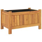 vidaXL Jardinière avec doublure 54x31x30 cm bois massif d'acacia