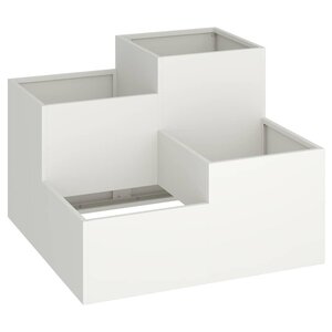 vidaXL Cache-pot de jardin Blanc 100 x 100 x 60 cm Acier