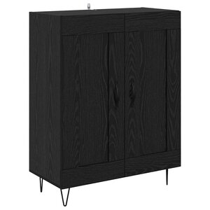 vidaXL Buffet Chêne noir 69 5 x 34 x 90 cm Bois d'ingénierie et fer