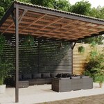 vidaXL Salon de jardin 12 Pièces avec coussins Résine tressée Gris