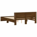 vidaXL Cadre de lit avec tête de lit et LED chêne marron 160x200 cm