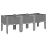 vidaXL Jardinière avec pieds gris clair 120x40x42 cm PP