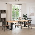 vidaXL Pieds de table à manger en T  2 pièces  noir  70 x 35 x (72-73) cm  acier