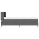 vidaXL Lit à Ressorts avec matelas Gris foncé 90 x 200 cm tissu