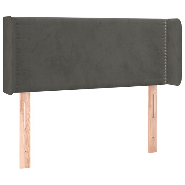 vidaXL Tête de lit avec oreilles Gris foncé 93x16x78/88 cm Velours