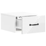 vidaXL Cabinet de chevet mural Blanc brillant 34 5 x 33 x 20 cm