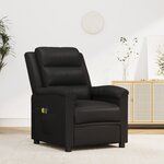 vidaXL Fauteuil électrique de massage Noir Similicuir