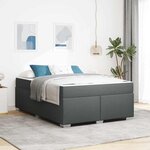 vidaXL Cadre de lit Gris foncé 160 x 200 cm tissu