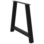 vidaXL Pieds de table à manger en forme de A 2 pièces noir 90 x (72-73) cm acier