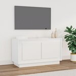 vidaXL Meuble TV blanc brillant 80x35x45 cm bois d'ingénierie