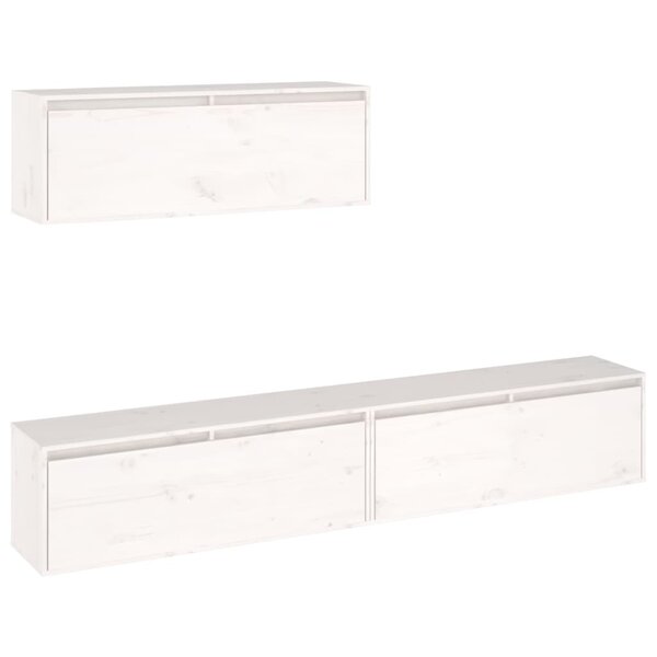 vidaXL Ensemble de meubles TV 3 Pièces blanc bois massif de pin