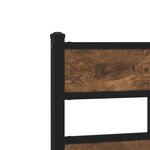 vidaXL Tête de lit chêne fumé 120 cm fer et bois d'ingénierie