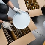 Pack and Move - Lot de 12 Paires de gants de travail déménagement - Coton et PVC antidérapant - Blanc et Noir